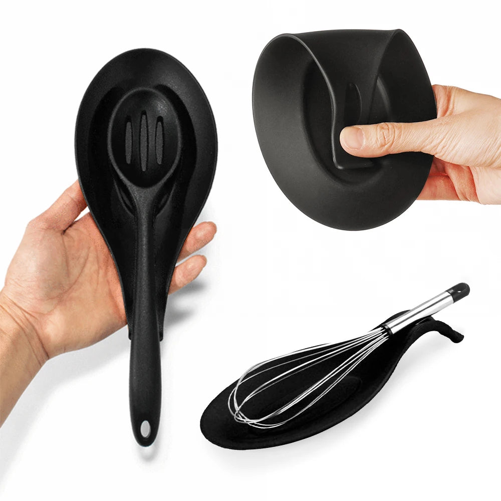 1PC Heat Resistant Silicone Spoon Shelf Chopstick Tray Pot Holder Stove Organizer Utensil Spatula Holder Spoon Pad Kitchen Tool