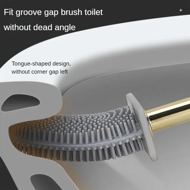 Luxury Wall-Mounted Toilet Brush Silicone Toilet Cleaning Brush With Holder Set Toilet Wash Brush For WC Bathroom Accessories