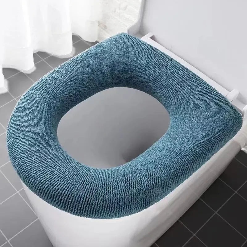 New Toilet Mat Bathroom Mat Set Toilet Seat Cover with Handle Thicken Warm Soft Toilet Seat Cushion Pad Bathroom Accessories