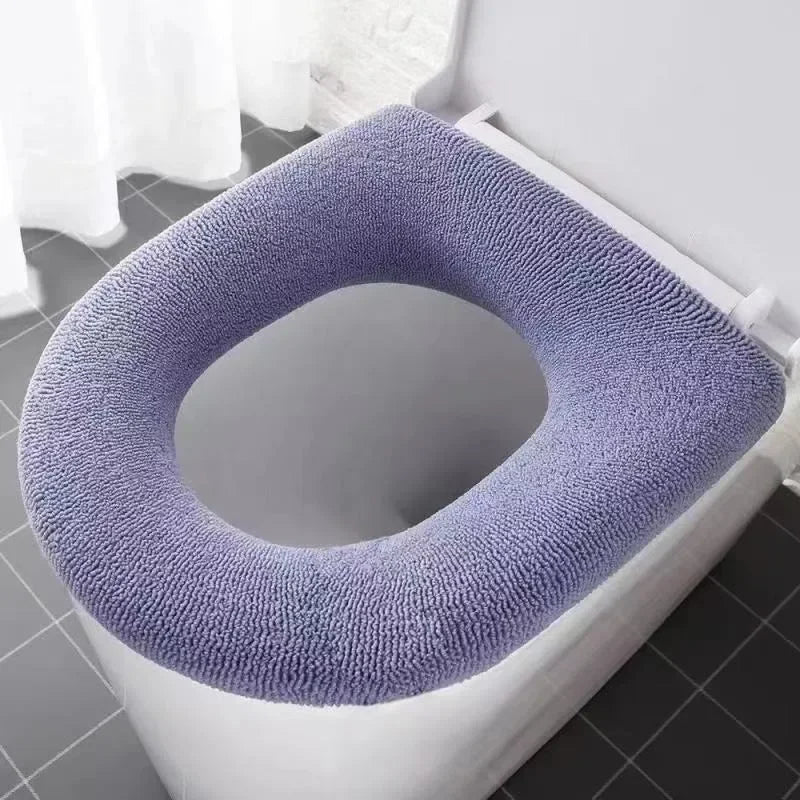 New Toilet Mat Bathroom Mat Set Toilet Seat Cover with Handle Thicken Warm Soft Toilet Seat Cushion Pad Bathroom Accessories