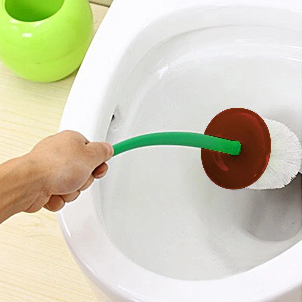 Red Toilet Brush Toilet Holder Bathroom Accessories Creative Lovely Cherry Shape Lavatory Cleaning Brush Toilet Brush Holder Set